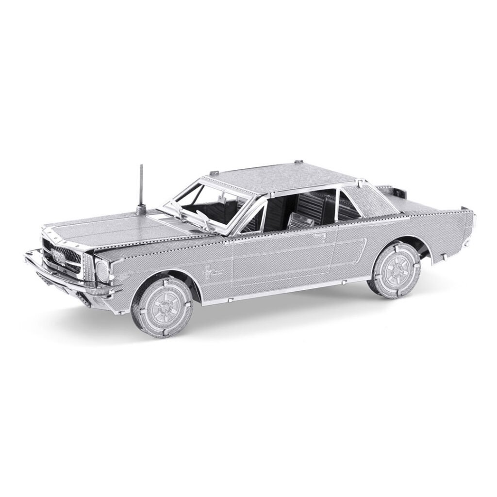 Metal Earth 1965 Ford Mustang Silver Edition metalen 3D modelauto Metal Earth 1965 Ford Mustang Coupe Zilver Editie