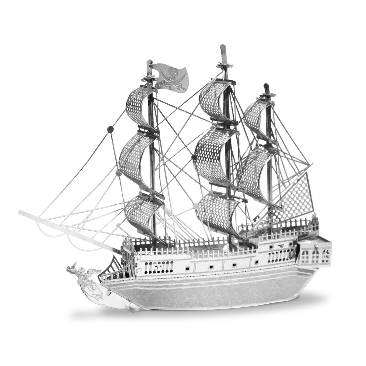 eureka-metal-earth-black-pearl-metalen-3d-modelbouw-schip-zilver Metal Earth Black Pearl metalen 3D modelbouw schip zilver Metal Earth Pirate Ship Black Pearl Zilver Editie