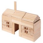 Goki Nature houten bouwstenen set met huis van 200 blokken Goki Houten Bouwplankjes