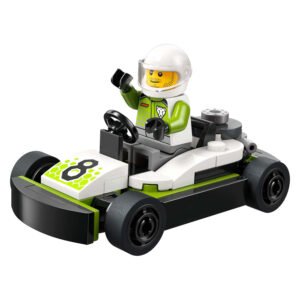 LEGO City Go-Kart Racer minifiguur in helm in compacte racekart