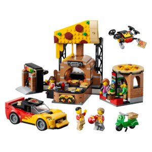 LEGO City 60496 pizza delivery set met auto, scooter en pizza restaurant