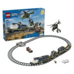 LEGO City 60508 Overval op Politietrein rails set met helikopter en voertuigen in actie