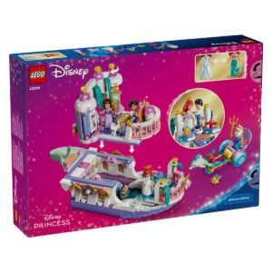 Achterkant doos LEGO Disney Ariëls trouwboot
