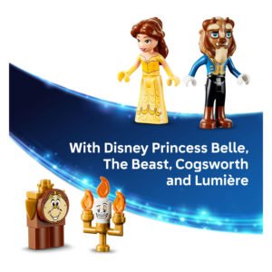 Close-up LEGO Disney Belle en Beast kasteel set verpakking en details