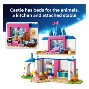 LEGO Cinderella kasteel interieur met bedden keuken en dieren