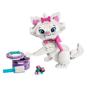 LEGO Disney Marie kat figuur met strik en accessoires close-up