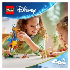 Kinderen spelen met LEGO Disney Pixar Up Kevin en Dug bouwset