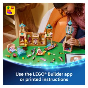 LEGO Disney Rapunzels Kasteel 43297 bouwen met de LEGO Builder app