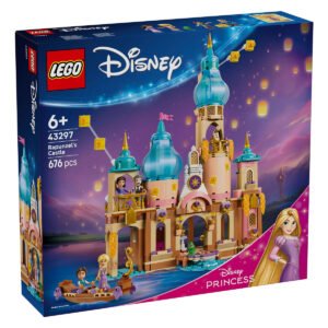 Voorkant verpakking LEGO Disney Rapunzels Kasteel 43297 bouwset