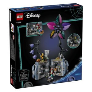 Achterkant verpakking LEGO Disney Sally's Bloempot 43288 met speelmogelijkheden