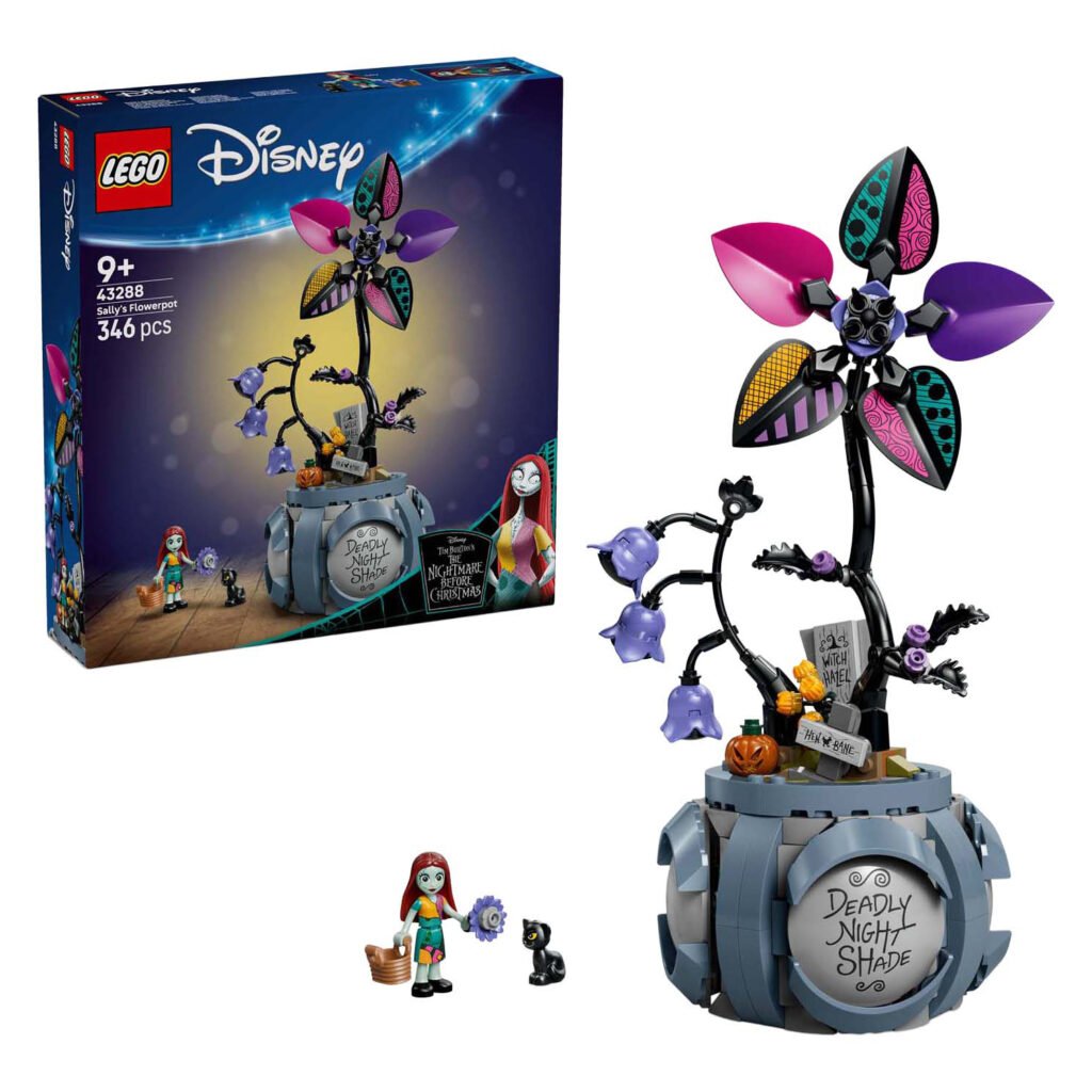 LEGO Disney 43288 Sally's Bloempot met verpakking en Sally minifiguur