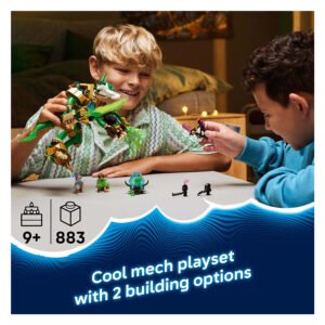 Kinderen spelen met LEGO DREAMZzz Vossenmecha 2-in-1 speelset