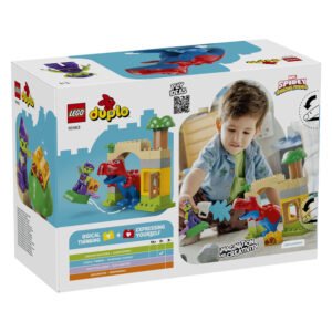 Achterkant van LEGO DUPLO Dinosaurus Spidey-Rex vs Green Goblin speelset 10463
