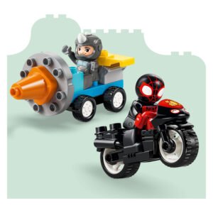 Miles Morales motor en Rhino boorwagen uit LEGO DUPLO Team Spidey