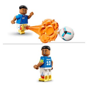 LEGO Kylian Mbappé minifiguur met voetbal en schietfunctie