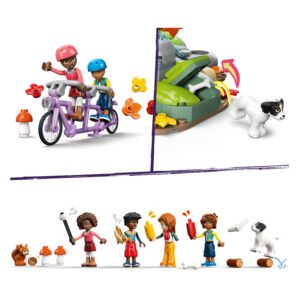 LEGO Friends minipoppetjes, hond en tandemfiets uit set 42705