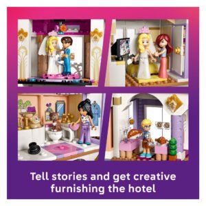 Interieur van LEGO Friends Heartlake City Grand Hotel met hotelkamers