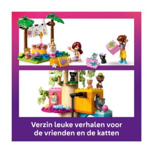 LEGO Friends kattenverjaardagsfeestje met boomhut, cadeaus en katten