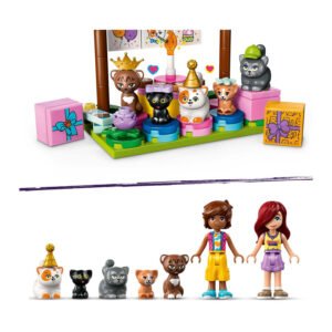 LEGO Friends Kattenverjaardagsfeestje met katten en verjaardagsdecoratie