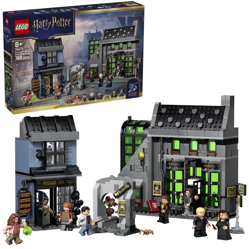 LEGO Harry Potter 76471 Verdonkeremaansteeg Tovenaarswinkel bouwset met verpakking en inhoud