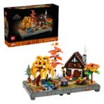 LEGO Icons 11372 Herfsttuin met Cottage set naast de originele verpakking