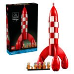 LEGO Ideas 21367 Tintin Maanraket compleet model naast originele doos