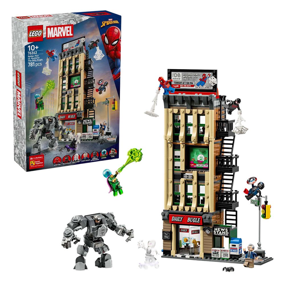 LEGO Marvel 76342 Spider-Man vs. Mysterio: de Daily Bugle bouwset met verpakking