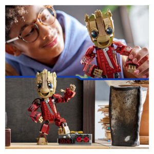 LEGO Marvel Groot in Ravager-jumpsuit als beweegbaar bouwfiguur
