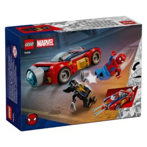 Achterzijde verpakking LEGO Marvel Spider-Man Auto vs Venomized Wolverine