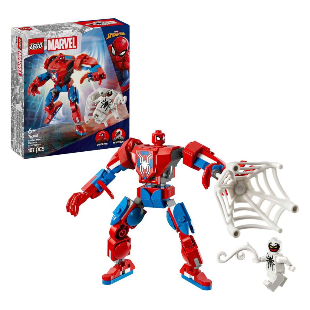 LEGO Marvel 76308 Spider-Man Mecha vs. Anti-Venom met minifiguur en doos