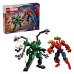 LEGO Marvel 76338 Mechaduel: Spider-Man vs. Doc Ock mechs met Ghost-Spider en verpakking