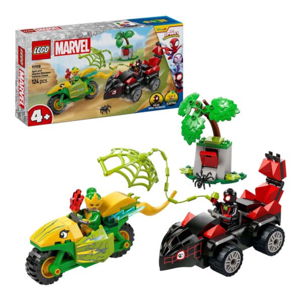 LEGO Marvel 11198 Spin en Electro Achtervolging met Dinosaurusvoertuigen