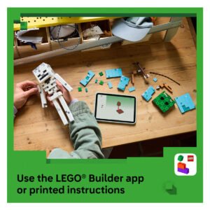 LEGO Minecraft Het Skelet bouwen met de LEGO Builder app
