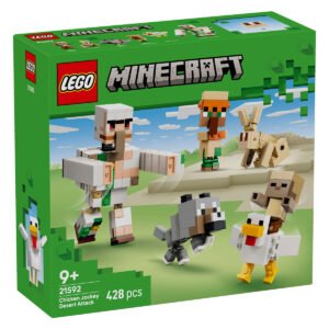 Voorkant verpakking LEGO Minecraft Kipberijder Woestijnaanval 21592