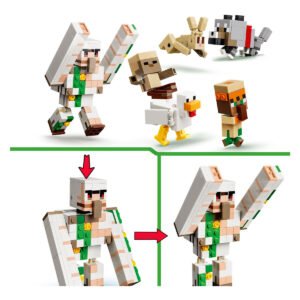 LEGO Minecraft Iron Golem met dieren en woestijnfiguren bouwset
