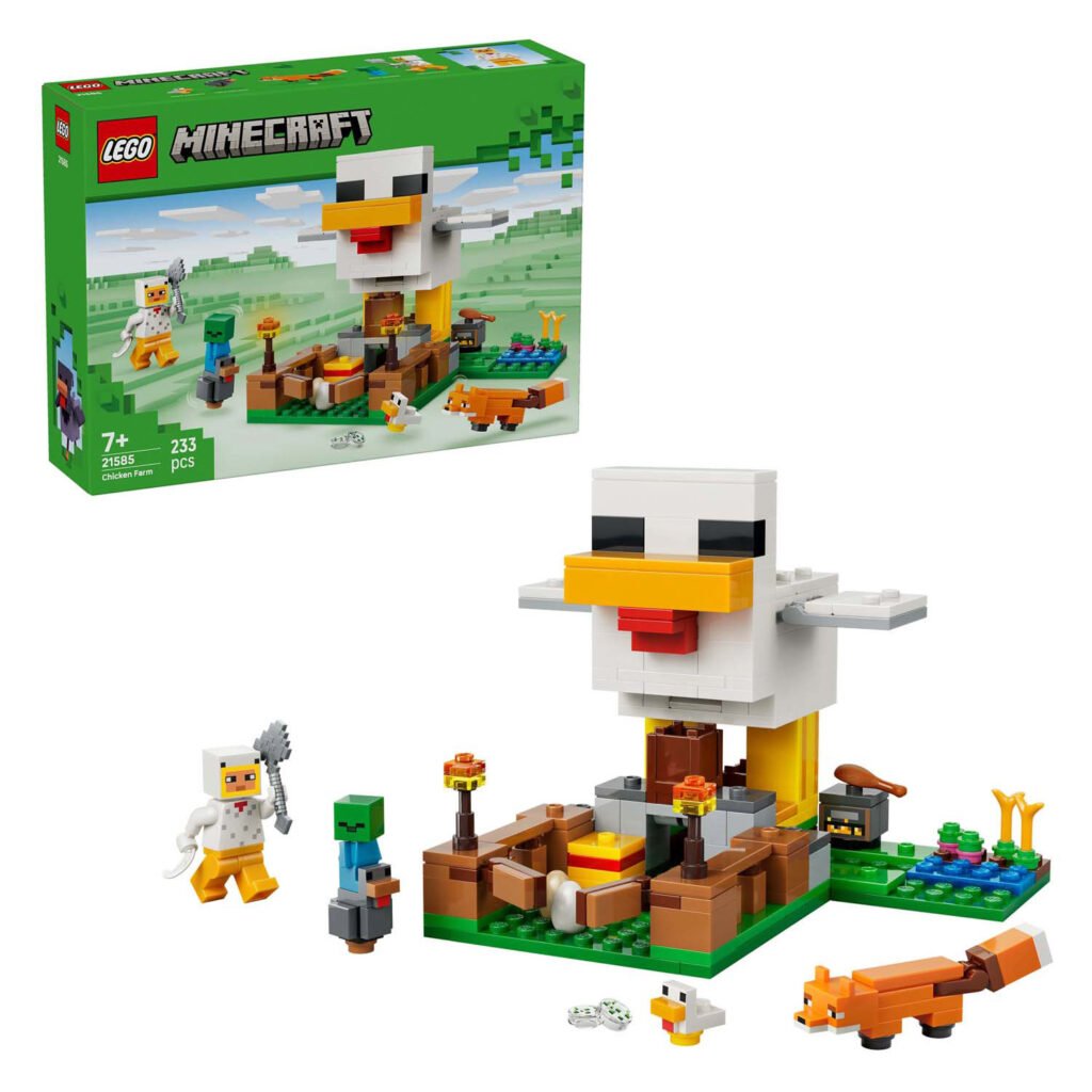 LEGO Minecraft 21585 Kippenboerderij met verpakking en accessoires