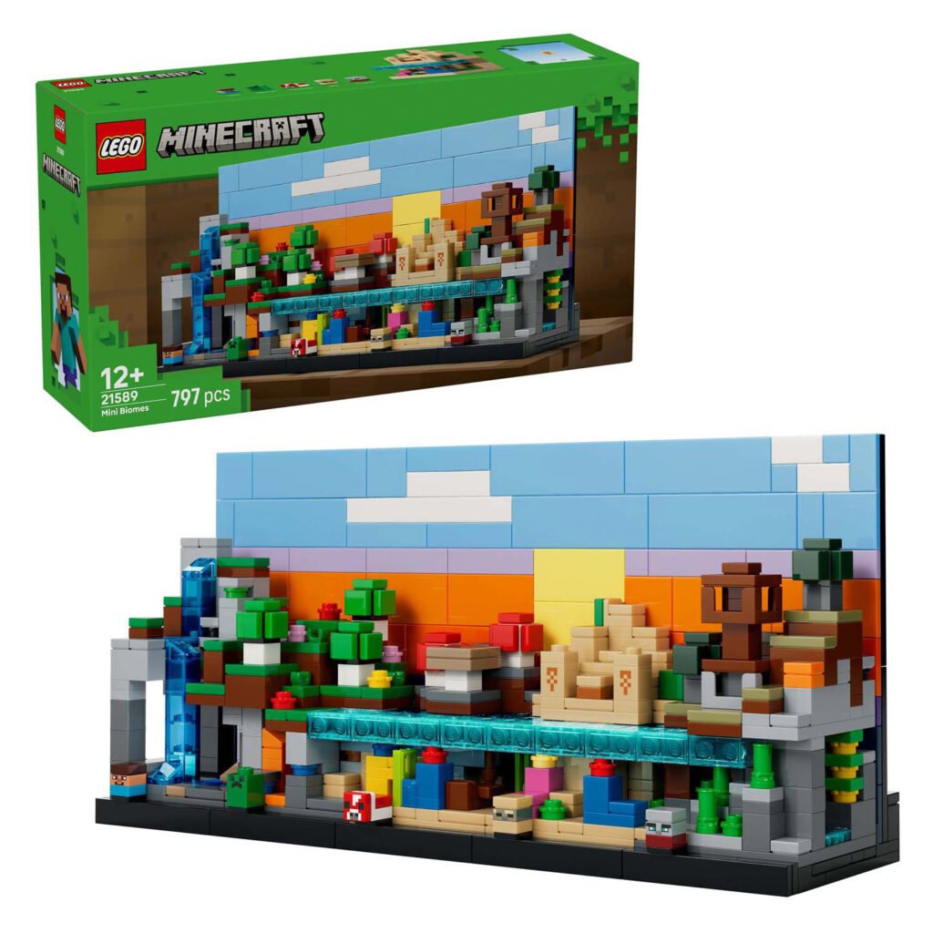 LEGO Minecraft 21589 Minibiomen met verpakking en model
