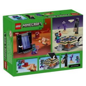 Achterkant LEGO Minecraft 21584 Nether & End Portaal Reis verpakking