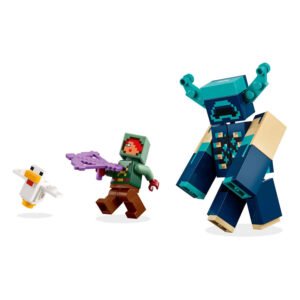 LEGO Minecraft Warden, held en kip minifiguren uit set 21274