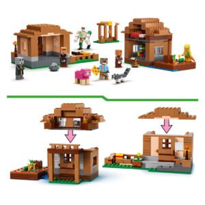 LEGO Minecraft Oproeper Dorpsaanval 21596 met transformeerbare gebouwen