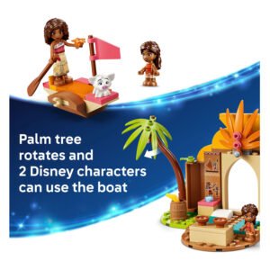 LEGO Disney Moana boot met draaiende palmboom en minifiguren