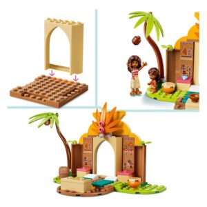 LEGO Disney Moana bouwinstructie met boog en basisplaat stappen