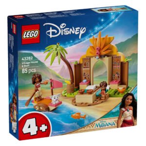 LEGO Disney Moana Village House & Boat set doos voorkant bouwvoorbeeld