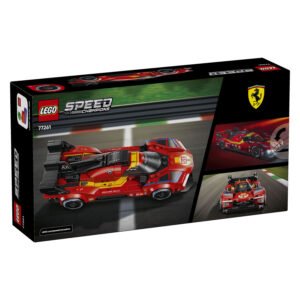 LEGO Ferrari 499P Speed Champions doos achterkant met racewagen afbeelding