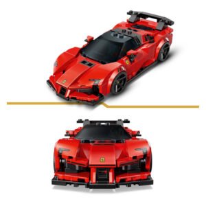 LEGO Ferrari SF90 XX Stradale vooraanzicht en schuin bovenaanzicht