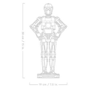 LEGO C-3PO model met afmetingen van 38 cm hoog