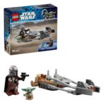 LEGO Star Wars 75436 Mandalorian en Grogu's Speederbike bouwmodel met figuren en doos