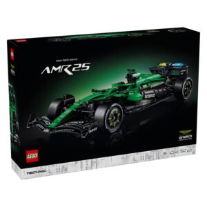 Voorkant van de LEGO Technic Aston Martin Aramco AMR25 doos