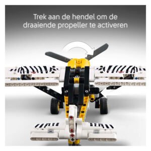 LEGO Technic 42198 junglevliegtuig met werkende propeller via trekhendel