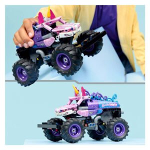 LEGO Technic Monster Jam Sparkle Smash monstertruck maakt een wheelie